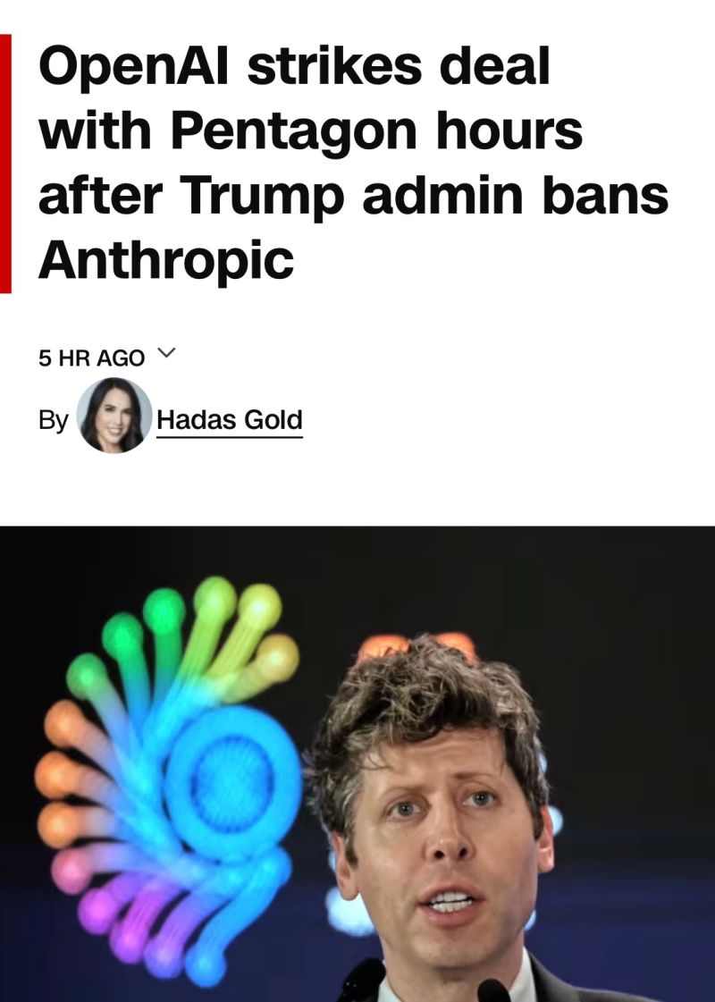 OpenAI Strikes deal with pentagon hours after trump admin bans Anthropic