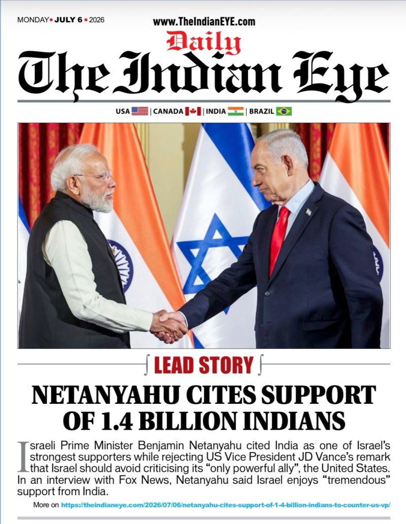 Netanyahu Cites Support of 1.4 Billion Indians