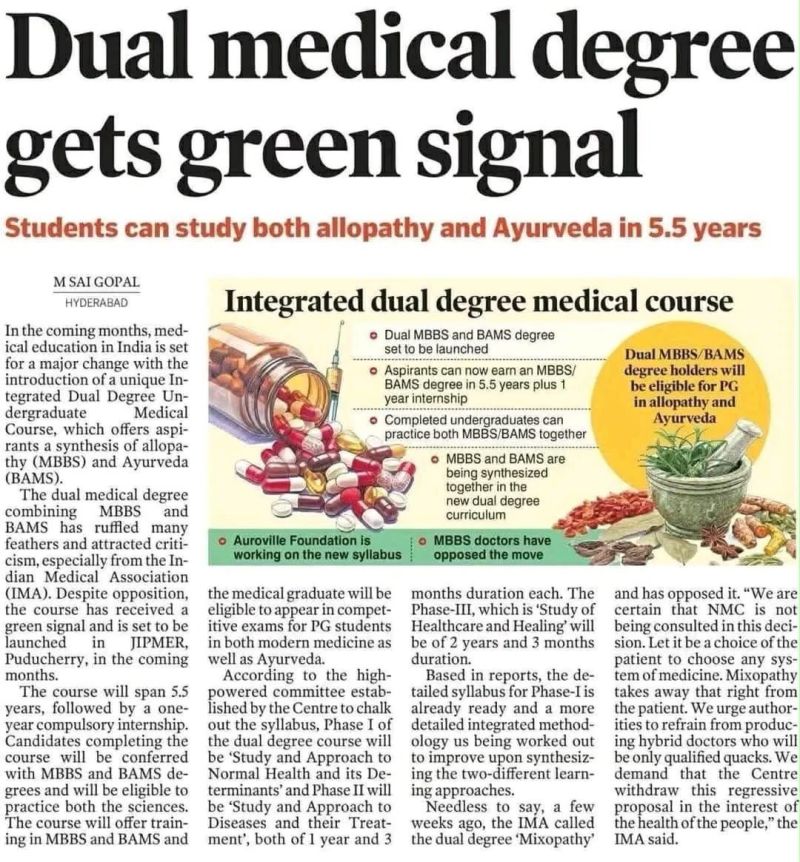 Dual medical degree gets green signal
